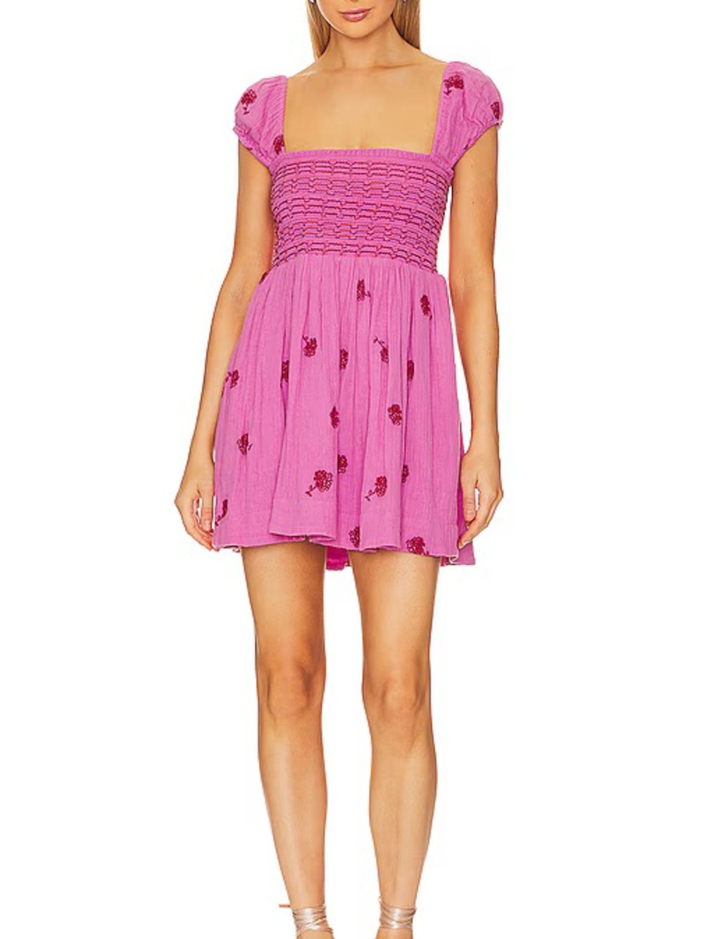 Tory Embroidered Mini Dress in Island Flower